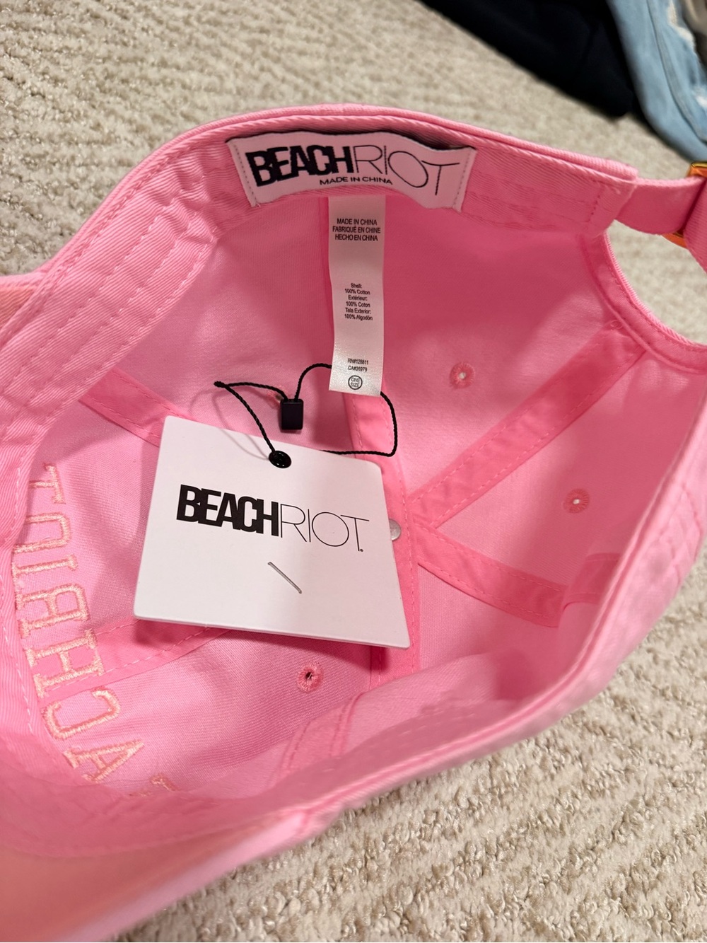 NWT Beach Riot Pink Embroidered Cap - Picture 2 of 3